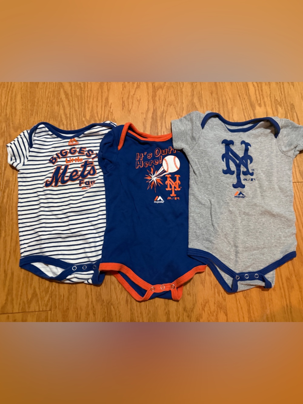 New York Mets Baby Onesie Set